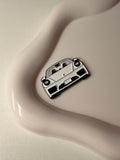White Porsche Metal Sticker