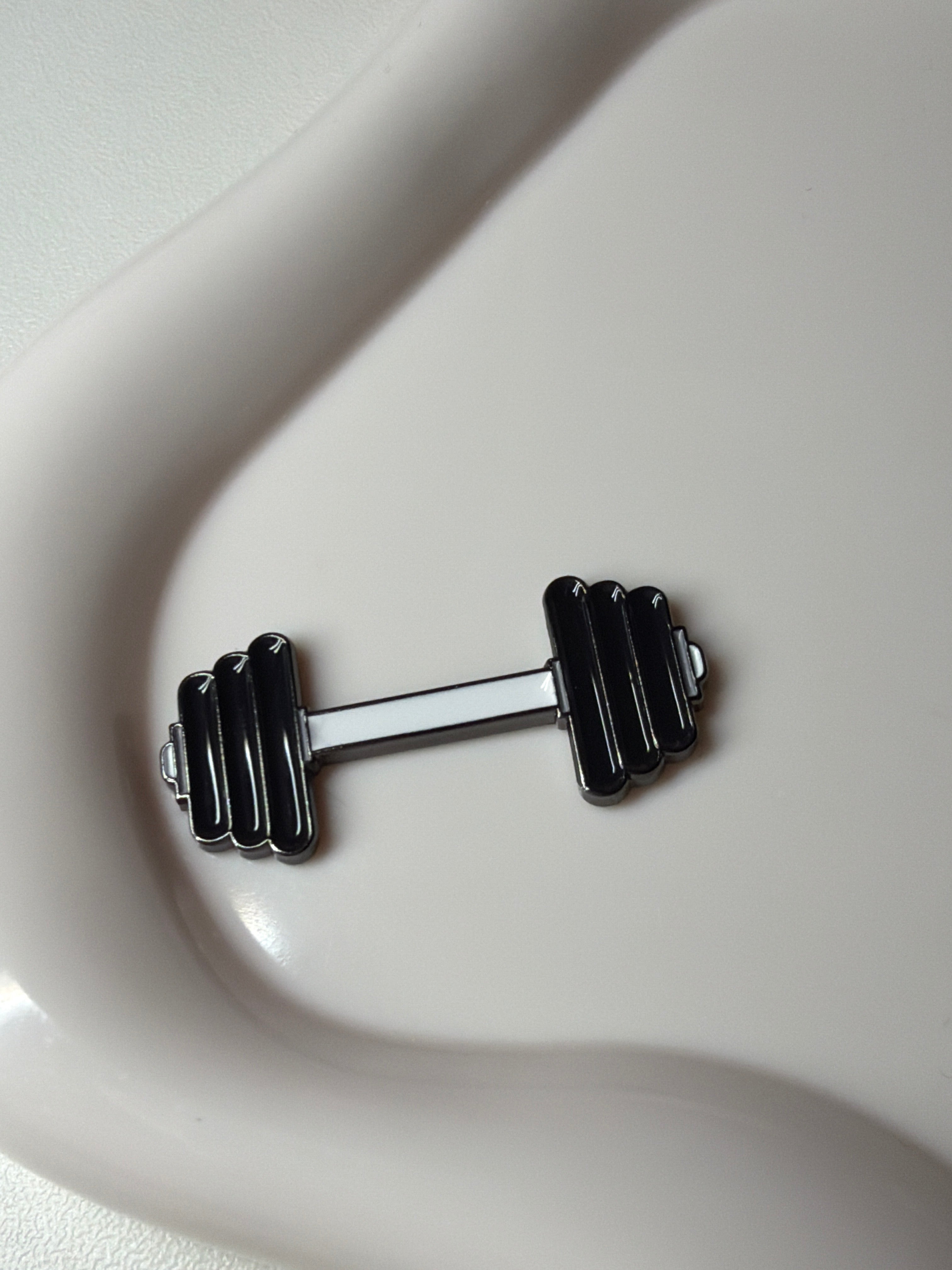Black dumbbell metal sticker
