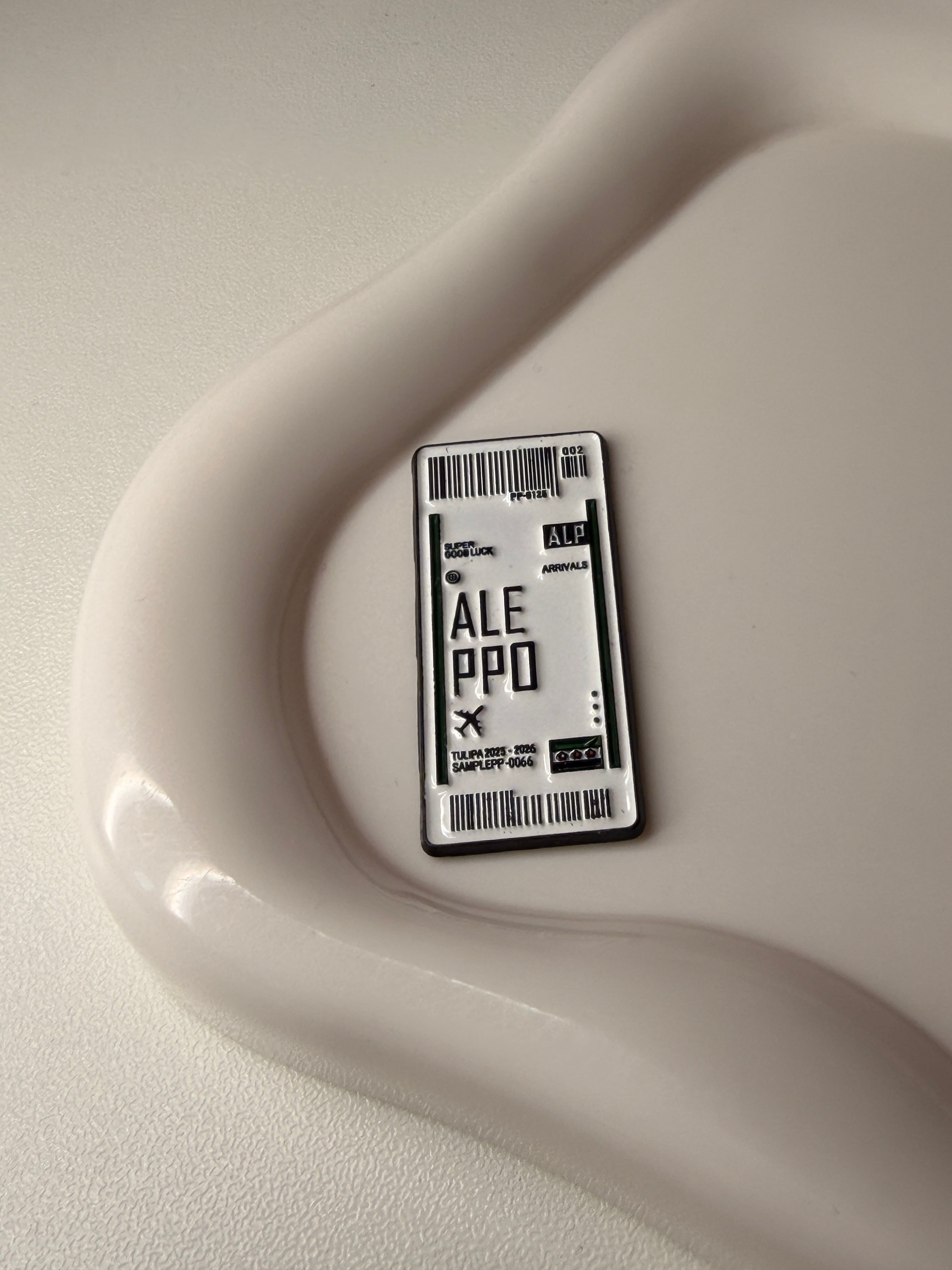 Aleppo Flight Ticket Metal Sticker