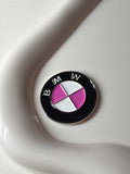 Pink BMW Logo metal sticker