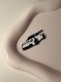 White Porsche Metal Sticker 2