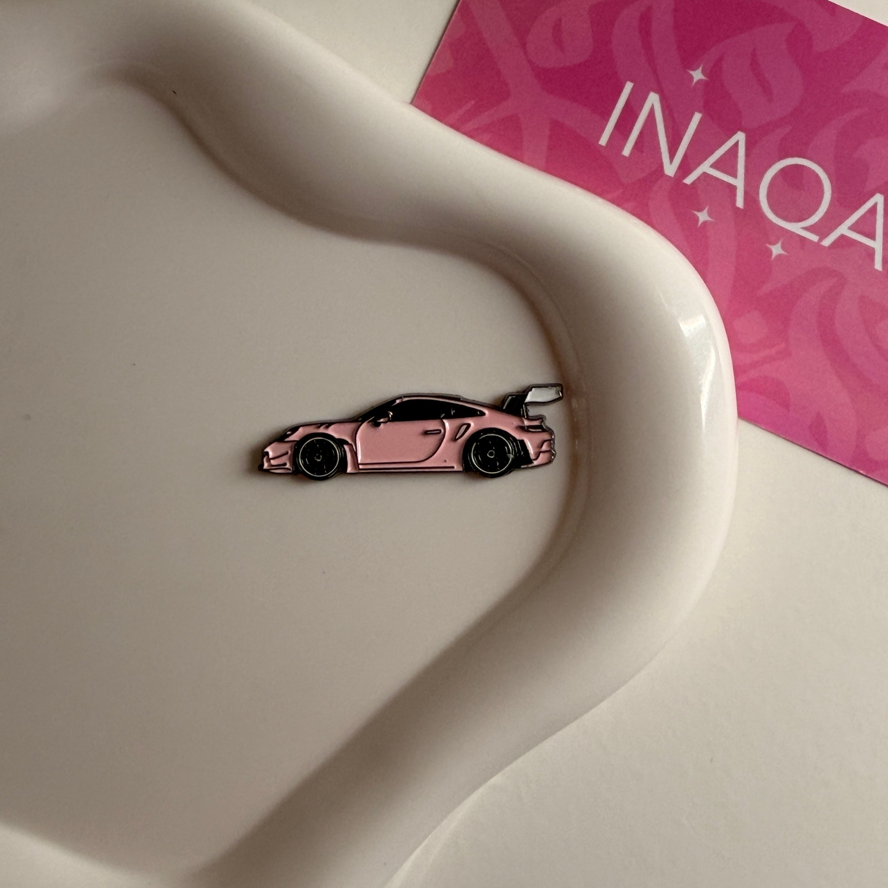 Pink Porsche Metal sticker