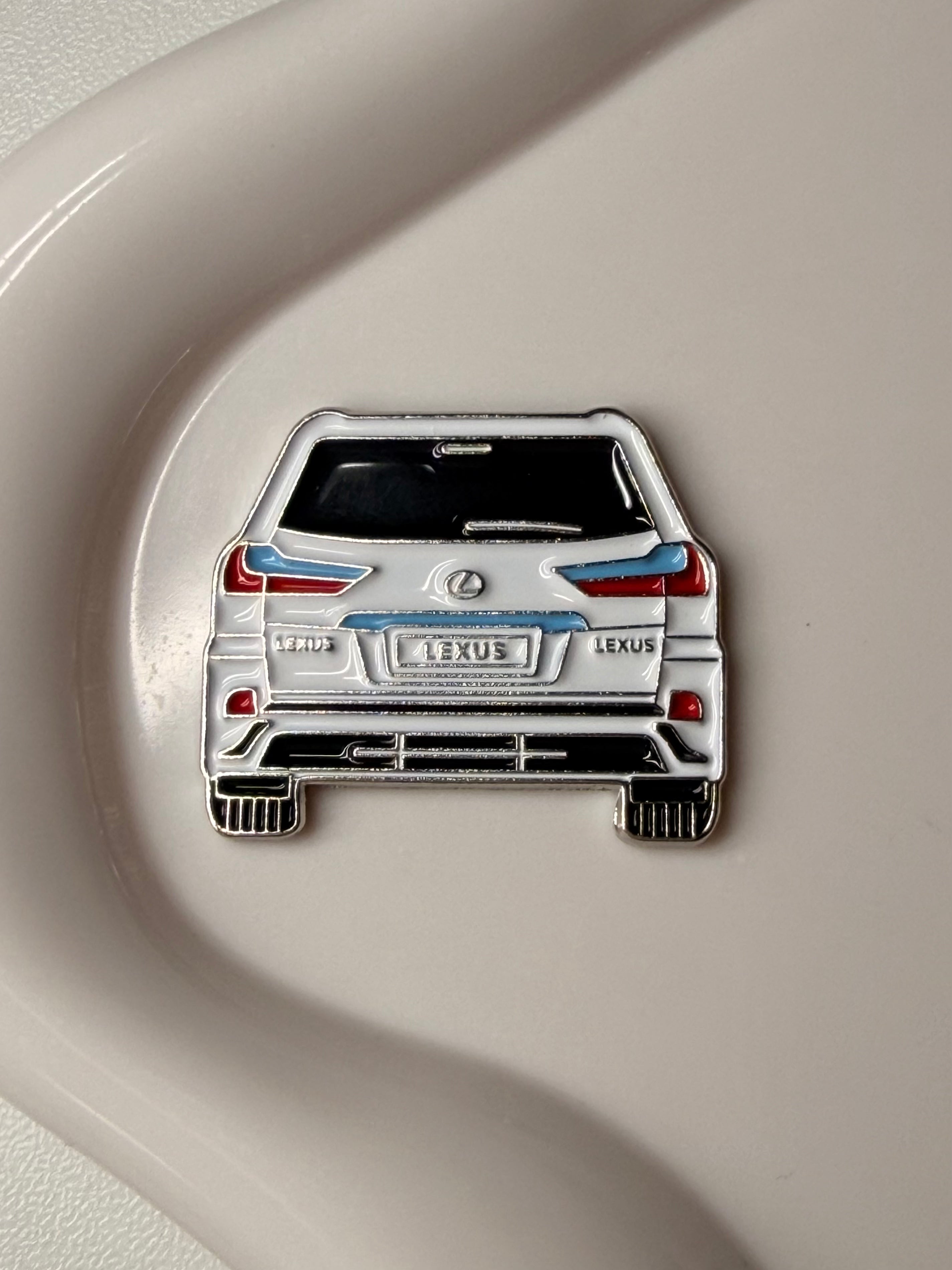 White Lexus LX570 SUV Metal Sticker