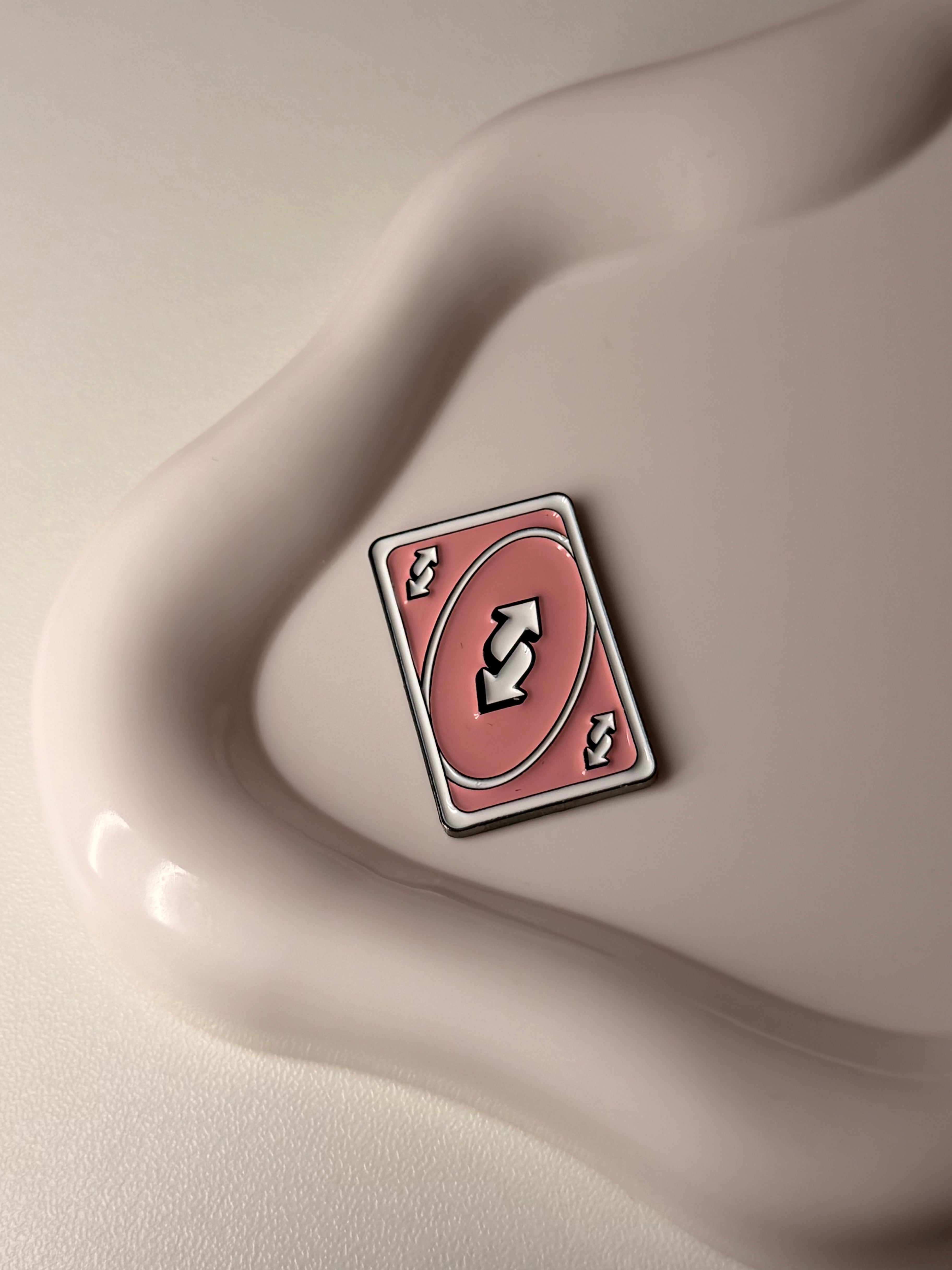 Pink UNO Reverse Card Metal Sticker