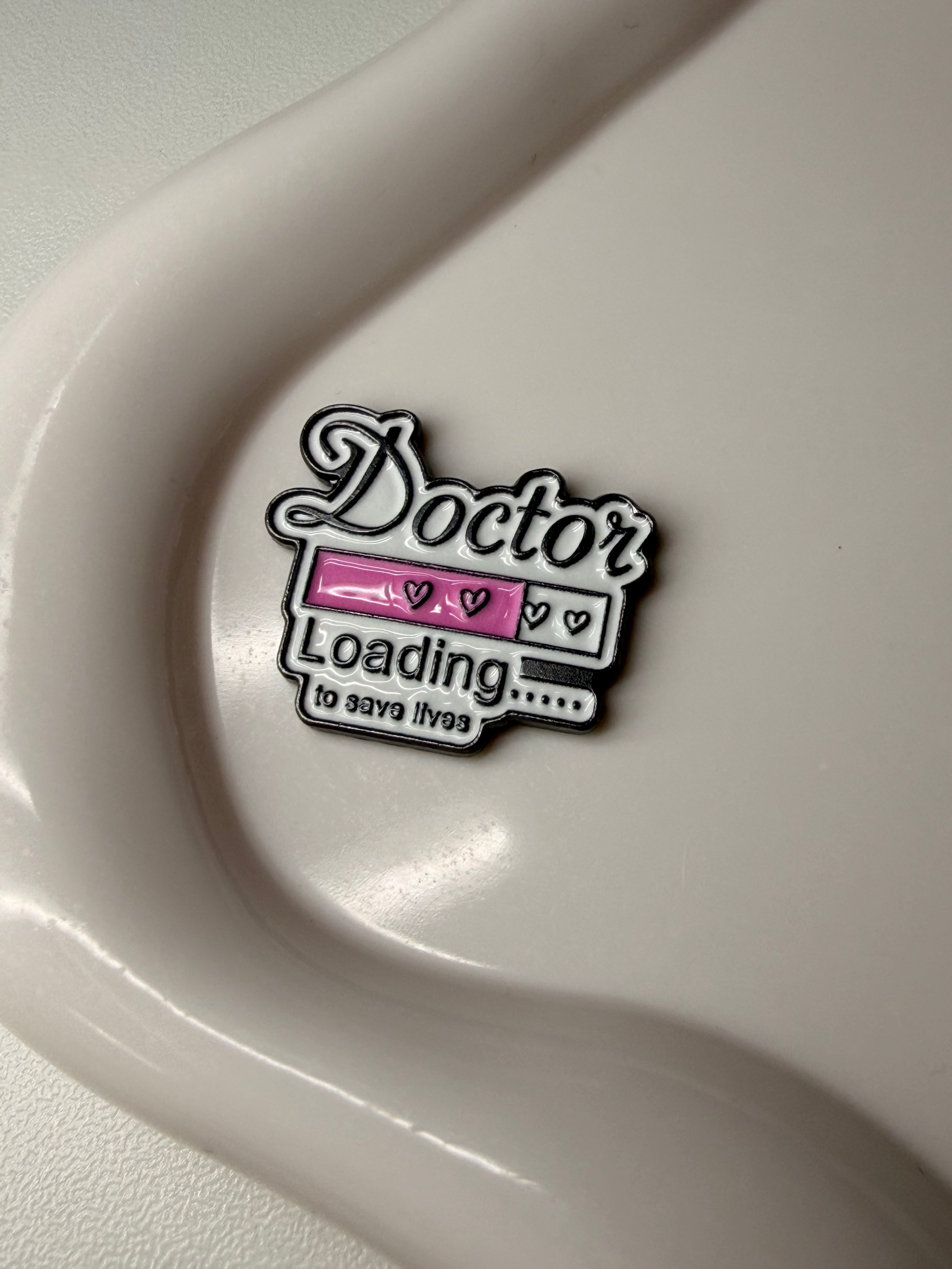 “Doctor loading to save lives” Metal Sticker