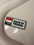 “Made in Yamen” metal sticker