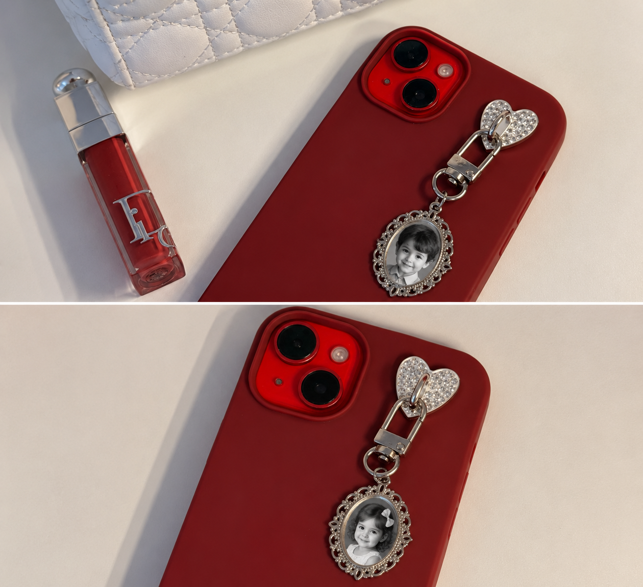 Personalised Oval Keychain with Charm Hook