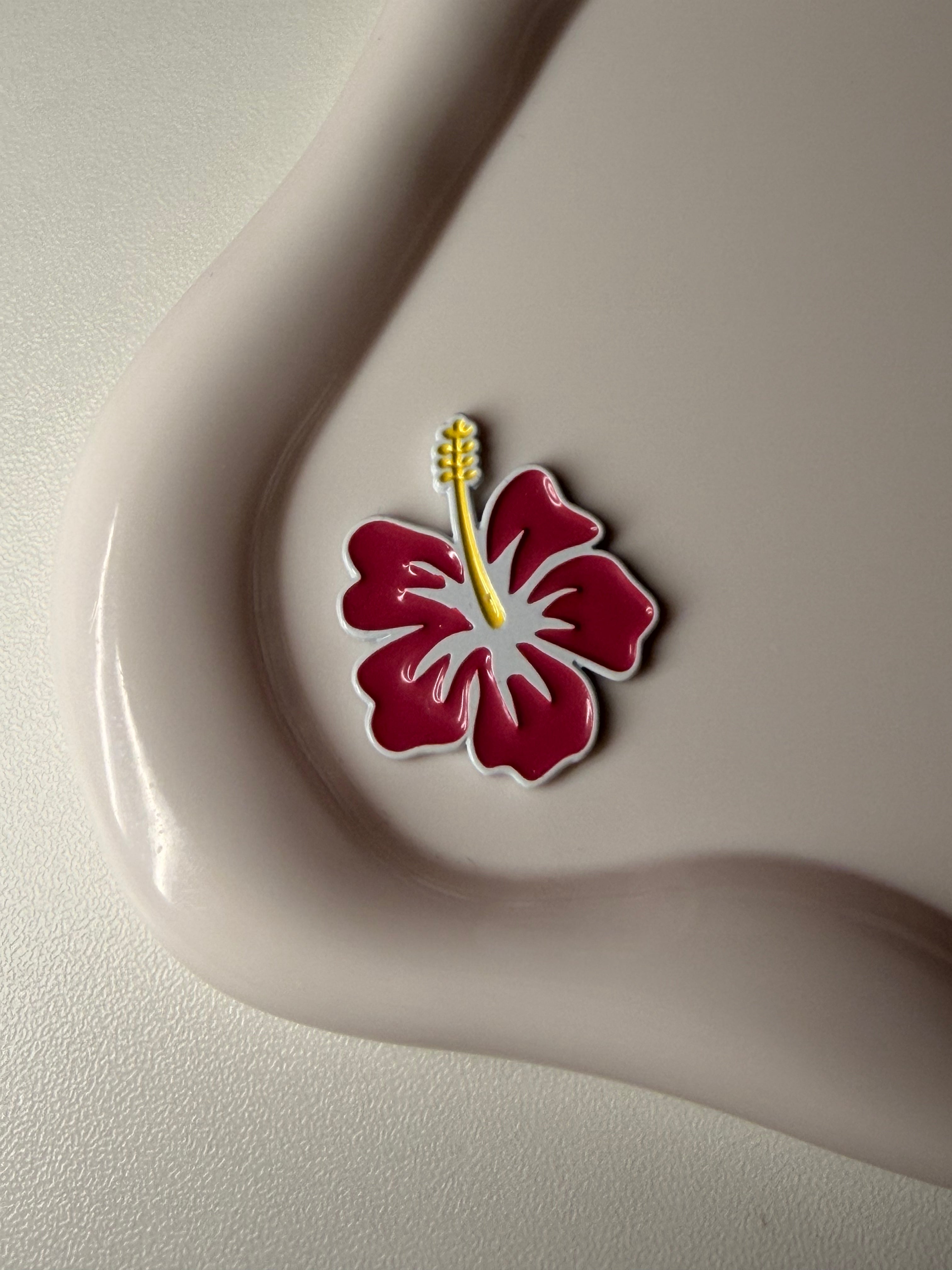 Pink hibiscus 🌺 Metal sticker