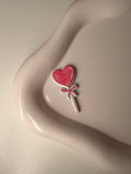 Pink Heart Lollipop 💗 Metal Sticker