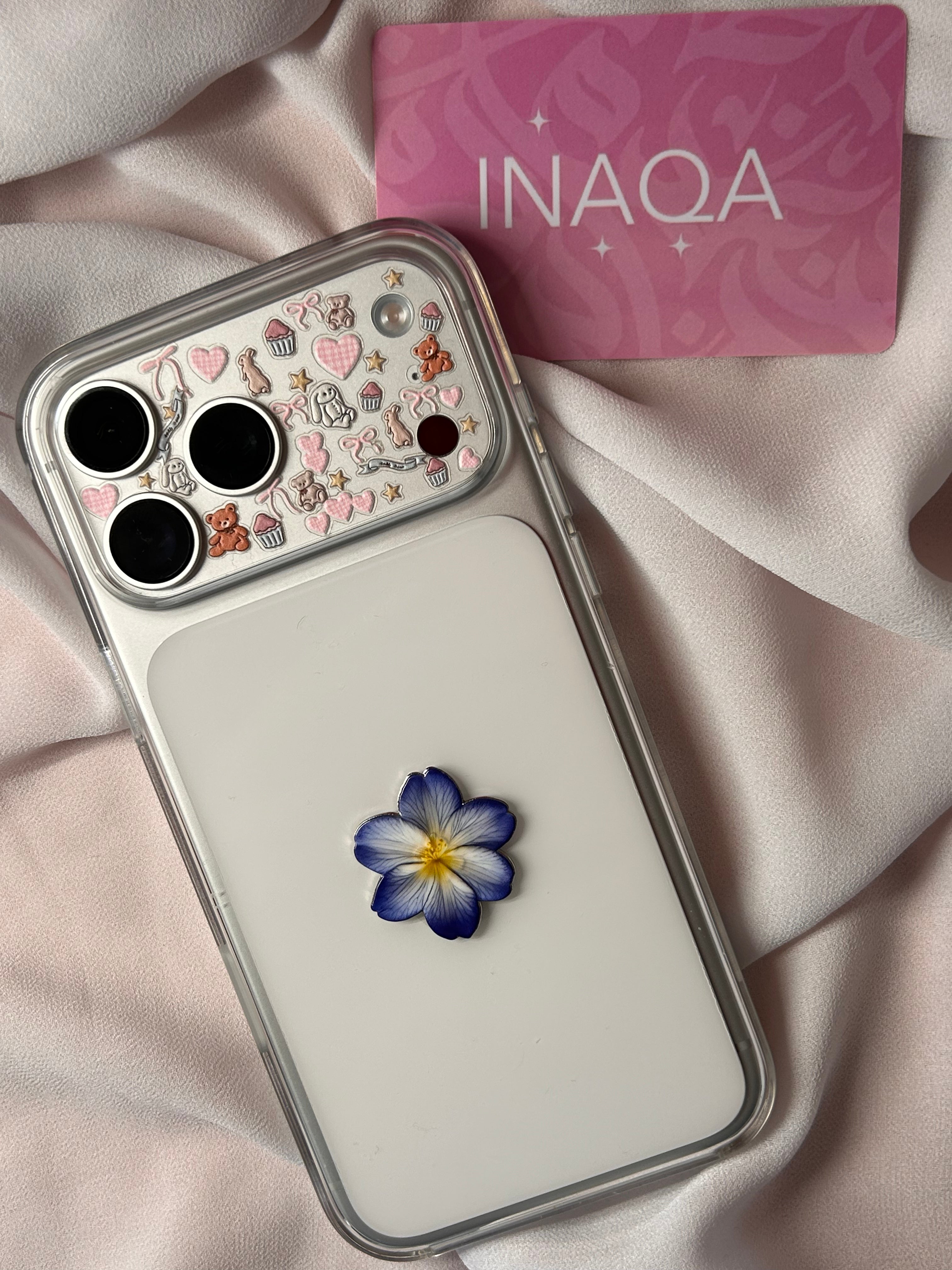 Blue Hibiscus Metal Sticker